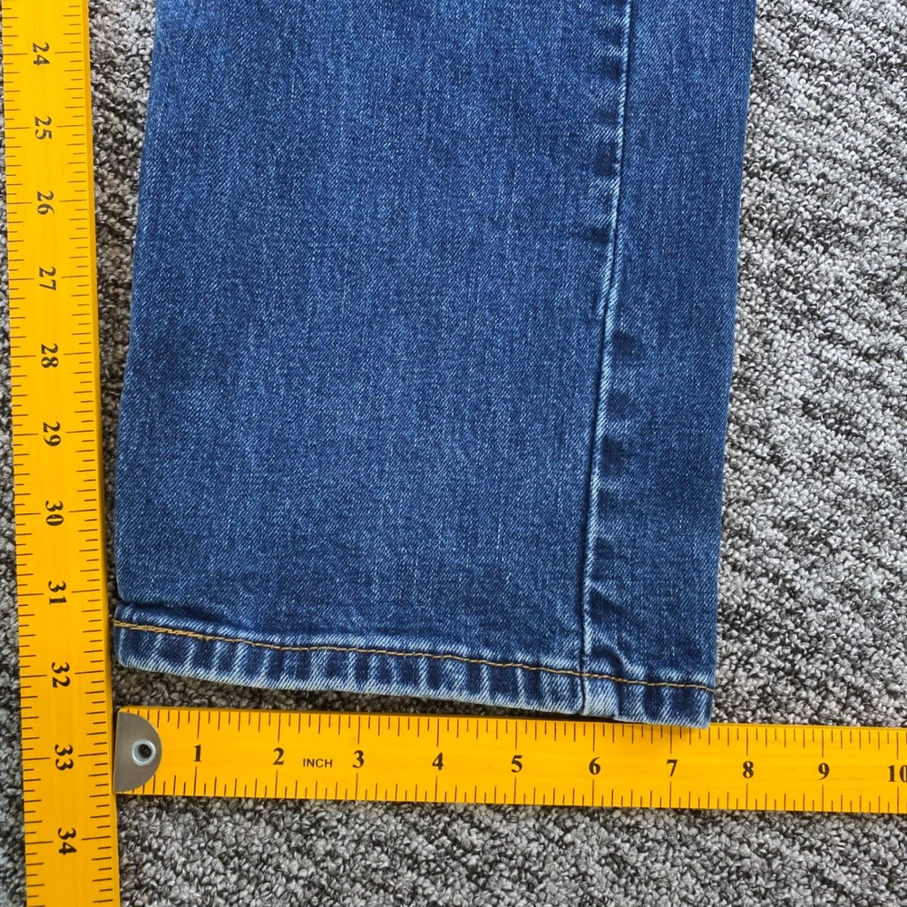 Levis 505 Mens Jeans 34x32 Blue Straight Leg Stretch Denim Red Tab - Picture 5 of 12